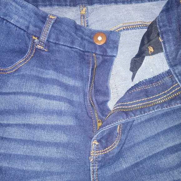 No Boundaries Dark Blue High Rise Denim Jeans Size 7 Pre-owned In Good Condition - Picture 5 of 16